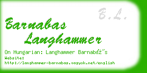 barnabas langhammer business card